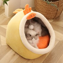 고양이도어 보호망 침대 고양이 집 콘도 실내 또는 실외 텐트 매우 부드러운 작은 개 매트 가방 세탁 가능, 03 Yellow_02 M