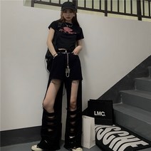 배기청바지 성격이 활발하고 하이스트 여성 하라쥬크 무드 힙합 스트릿 클래식 대미지 팬츠 스트레이트핏 일자 2209009240