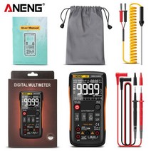 디지털 전기 멀티 테스터기 검전기 삑삑이 미터기 비접촉 테스트기 스마트 aneng q1 digital multimeter 9999 analog tester true rms, 협력사, Q1 오렌지