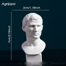 북유럽 조각 그리스 신화 석고 동상 개 수지 피규어 초상화 흉상 미니 그리기 연습 공예, Agrippa r