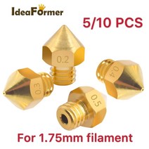 3D프린터 부품 소모품 5 10pcs MK8 황동 기존 M6 나사 헤드 업그레이드 더, 1개, 0.4mm