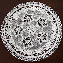 제우스갤러리 레이스러너 화이트로즈 쉐입 6종 식탁매트 러너 테이블매트, C타입 : 지름28.5cm 1장, 화이트(상세페이지참고)