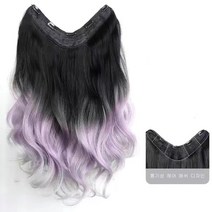 BLOWFISH FUGU반가발 옴브레 투톤 반가발 웨이브 가발 53cm 붙임머리웨이브 가발, 1p, 블랙+퍼플