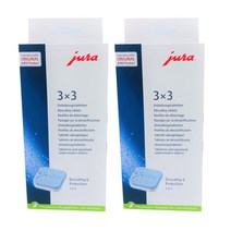 Jura 유라 커피머신 청소 석회제거제 세척제 석회질 제거 알약 태블릿 9개입 2팩 Descaling Tablets, 1세트