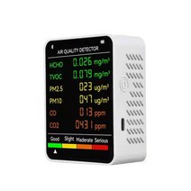 미세먼지측정기 공기질측정기 초미세먼지측정기 6 in 1 co2 sensor air quality monitor pm2.5 pm10 hcho tvoc co co2 meter co, 하얀