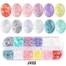 Spangles 못 Sequins 오로라 AB Mermaid Flakes 멋진 스팽글 Heart/Butterfly 봄 스티커 장식 팁 GLHW1-2, 13 12 Grids JX02