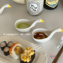 Weihe 큐티덕 오리 소스접시 크리에이티브 입체 도자기 소반 캐릭터 소스접시 케첩 식초접시, 오리 소스 요리