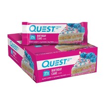 퀘스트 뉴트리션 프로틴바 벌쓰데이 케이크 60g 12개입 저당 단백질 퀘스트바
