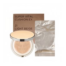 아이오페 슈퍼바이탈 쿠션 이엑스 SPF45 PA+++ 본품+리필 촉촉한쿠션 커버력좋은팩트, 21호, 1개
