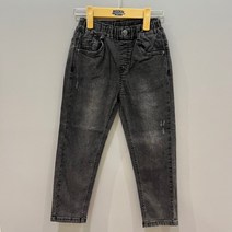 인디고뱅크키즈 블랙 세미 구제 슬림 데님 IKTJ23SR3 검정