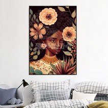 보석 비즈 십자수 소녀와 꽃 명화 대형 DIY 공예 디즈니 구슬 구어도 해바라기