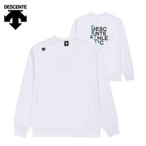 데상트 Descente남녀공용 친환경 코튼 백워딩 맨투맨 SM313UHT87_WHT
