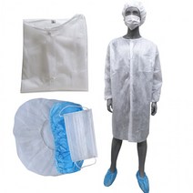 방문가운세트 방문자 가운 세트 위생가운 부직포가운, 방문가운 세트-(중형)