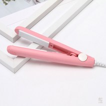 미니 스몰 체크 헤어 볼륨 신기 전기 매트 볼륨 볼륨펌기 고데기 호일펌 스틱, [옥수수 줄무늬] 핑크