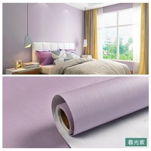 웨인스코팅 몰딩 무광택 단색 벽지 가구 캐비닛 리모델링 스티커 침실 비닐 필름 DIY 자체, Twilight Purple+60 x 100 cm