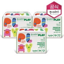 한예지 PLAY 기저귀 점보형 26입, 3팩