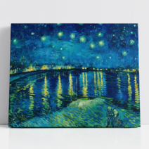 아트앤코 DIY 보석십자수 액자 캔버스형 50x40cm 반고흐, 1세트, 론강의 별이 빛나는 밤에