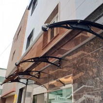 캐노픽스 1000 X 3500 차고 비가림시설 옥상 어닝 창문 차양막 차양막설치 비가림시설, 블루렉산 검정브라켓 실버 바