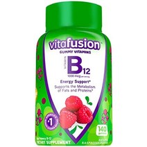 vitafusion 엑스트라 스트렝스 비타민 b12 에너지 대사 지원 및 신경계 건강 지원을 위한 구미 비타민 체리 맛 미국 넘버원 구미 비타민 브랜드 45일분 90개, 140카운트(1팩), 규칙적인 강도