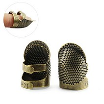 RuiLing 2-Pack Vintage Style Adjustable Sewing Thimble DIY Hand Needlework Accessories Metal Stitchi, 1, RuiLing 2-Pack Vintage Style A