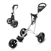 골프장카트 전동카트 전기카트 PLAYEAGLE 경량 골프 트롤리 3 바퀴 클럽 푸시 풀 카트, [01] gray