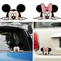 자동차 스티커 흠집 기스 유리 미키마우스 스티커, 미니, 1개