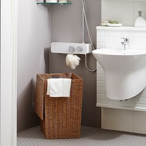 한샘 라탄 패턴 햄퍼 사각 브라운