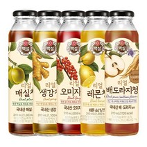 CJ 백설 리얼청 5종 모음 [매실/생강/오미자/레몬/배도라지청], 상세설명 참조, 08. 오미자청 2개 + 매실청 1개