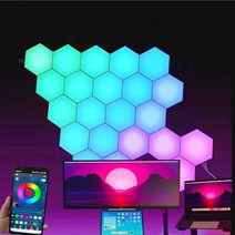 아크릴무드등 터치 센서 LED 야간 조명 민감한 육각형 양자 램프 모듈식 육각형 창의적인 장식 벽 1-24 PCs, 54.No Touch APP Control - 1 PC