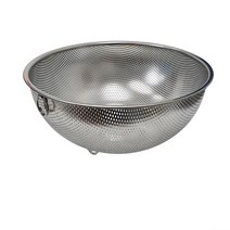 채반 야채바구니 거름망 스텐레스 타공채반 고리 원형보울 스텐 타공 4호 중형-72394EA, 쿠팡 본상품선택