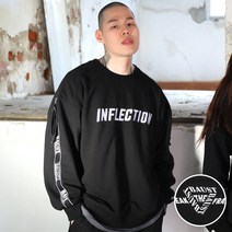 바우스트 힙한옷 테크웨어 인플렉션 자수 버클 슬리브 스웻셔츠 맨투맨