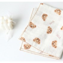 혜인천 무형광 이중거즈원단 소폭나염 미니베어