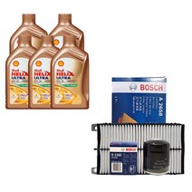 i30(PD) 1.6 가솔린 터보 쉘 힐릭스 울트라 0W40(5L)/SP 보쉬 필터 엔진오일세트 1182-2658