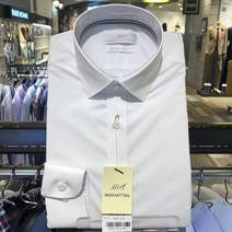 맨하탄 맨하탄 NC서면점 긴팔 폴리혼방 스판 스티치라인 슬림핏셔츠(화이트)
