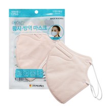 에어캅 새부리형 황사방역 마스크 1매x50개 KF94 대형 컬러 국내산 의약외품, 산호색