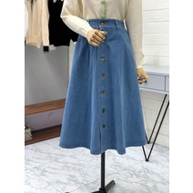 애티쉬 앞단추 청스커트 BSK1R140