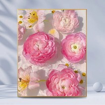 모란 꽃 | 디지털 유화 DIY 손으로 그린 수선화 백합 검 난초로 채워진 유화 작은 신선한 장식 그림, YX575, 40*50 (내부 프레임)