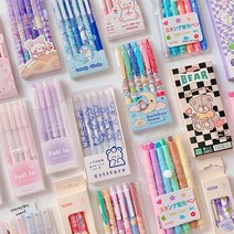걸스코코 [24종]다꾸 볼펜 형광펜 필기도구세트 볼펜세트 색깔볼펜, 25.토끼소녀6개세트