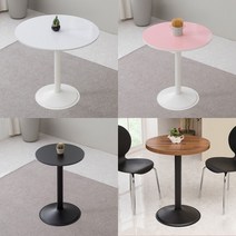 이반가구 원형테이블 원형다리 하이그로시 거실 리빙 주방 식탁 티테이블 사이드테이블, .원형500형, 핑크, 원형화이트다리