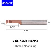 두께측정기 MOSASK 1PC MTR MGR lr 보링 프로파일 스레딩 그루브 CNC 솔리드 카바이드 내부 터닝 정밀 홀 가공 밀링 공구, 45 MIR6L15A55-D6-ZP20, 45 MIR6L15A55-D6-ZP20