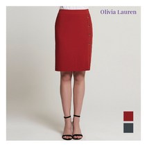 [올리비아로렌] 장식단추 H라인스커트_VOCDKVM4331