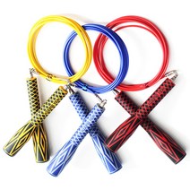 김수열 줄넘기 초고속 K-200 와이어, 노랑(210Cm) 160Cm 이하