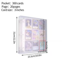 저무리 미니앨범 a4 바인더 대용량 포토카드 바인더 kpop 사진 polaroid album photocard holder book name card collect, 360카드