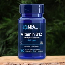 라이프익스텐션 B12 메틸코발라민 500mcg 베지 사탕정제 100정, 네추럴바닐라