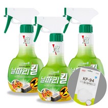 비오킬 날파리킬 x 3개 (프리티 KF94마스크 1매) / 가정용 살충제 초파리 벼룩파리, 370ml x 3개(+프리티KF94마스크 1매)