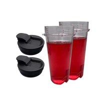 닌자 블렌더 4개의 탭과 뚜껑이 있는 교체용 473.2ml(16온스) 컵 Nutri NINJA FIT 700와트 2 in 1 푸드 프로세서닌자 프로페셔널 카운터탑 1100w 포함(, 4 tabs 16oz cup with spout lid