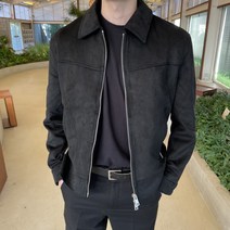 남자 스웨이드 자켓 고퀄리티 집업 라이더 블루종 봄 가을 크롭 트러커 (3color)