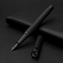 만년필입문 만년필 촉 수제 Hongdian-블랙 포레스트 메탈 티타늄 블랙 EF/F/벤트 닙 아름다운 나무 텍스처 필기구 잉크 펜 비즈니스용 사무실용, Medium 0.7mm, Black-Only One Pen