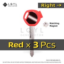 바이크 오토바이 블랭크 키 혼다 호환 스쿠터용 언컷 교체 자석 도난 방지 잠금 Zoomer DIO Z4 Z125 SCR100, 02 3피스 Red Right