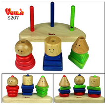 브알라 삼둥이 탑 쌓기 블럭 끼우기 원목 놀이 장난감